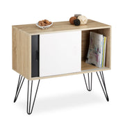 Sideboard Retro Weiss-Hellbraun-Schwarz von Relaxdays