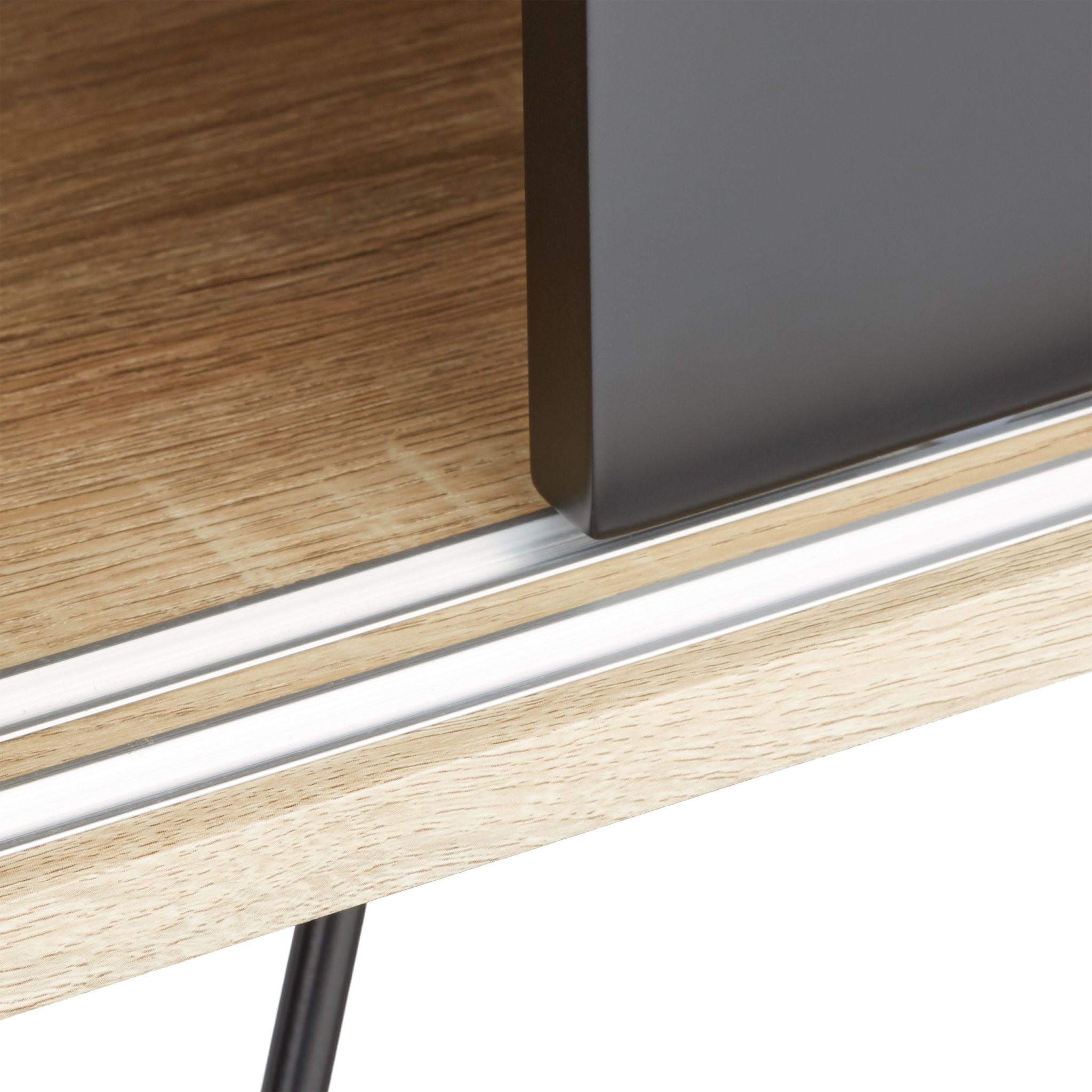 Sideboard Retro Weiss-Hellbraun-Schwarz von Relaxdays