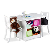 Kindersitzgruppe mit Stauraum ALBUS Weiss-Grün-Lila von Relaxdays