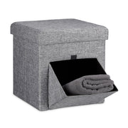 Faltbarer Sitzhocker mit Klappe Grau von Relaxdays
