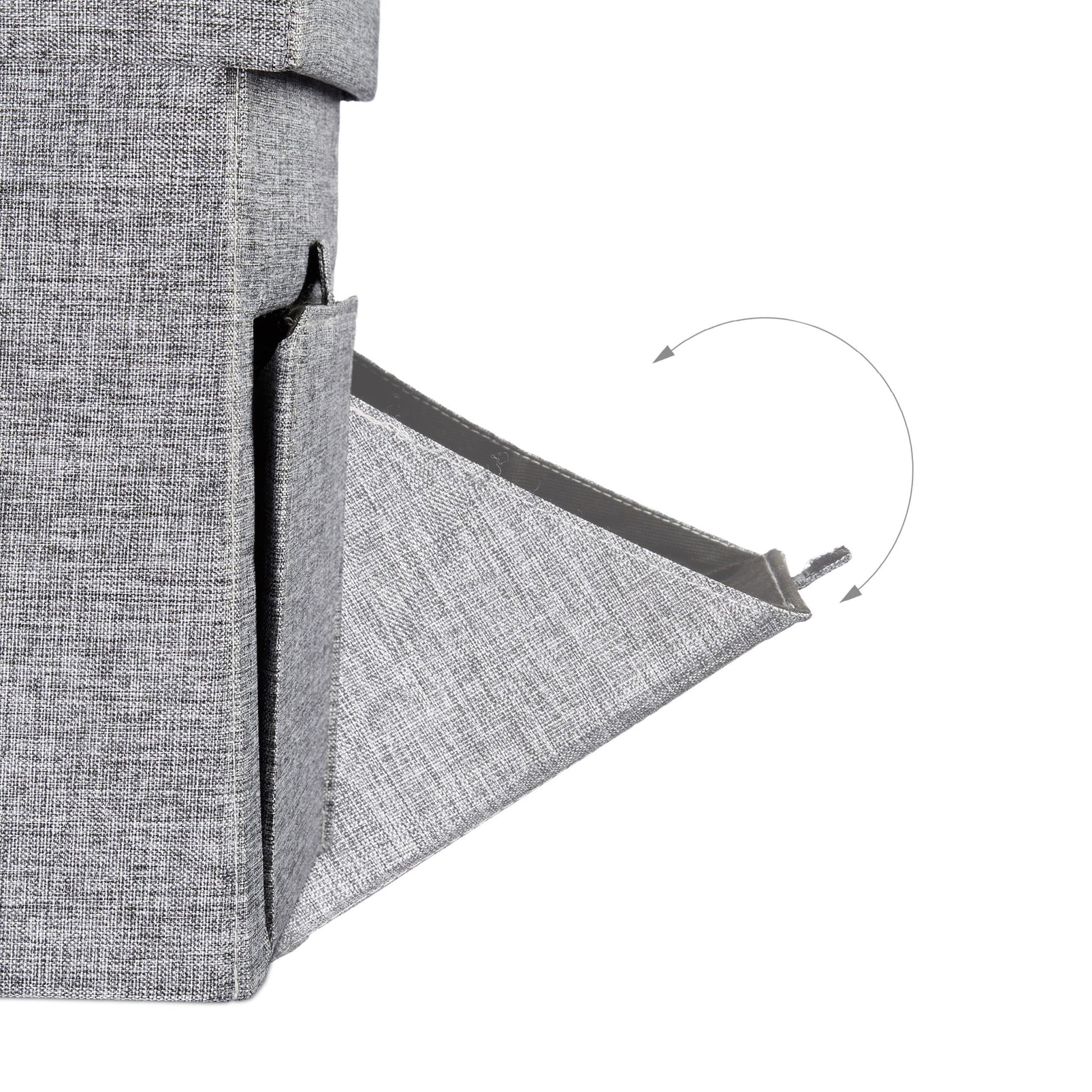Faltbarer Sitzhocker mit Klappe Grau von Relaxdays