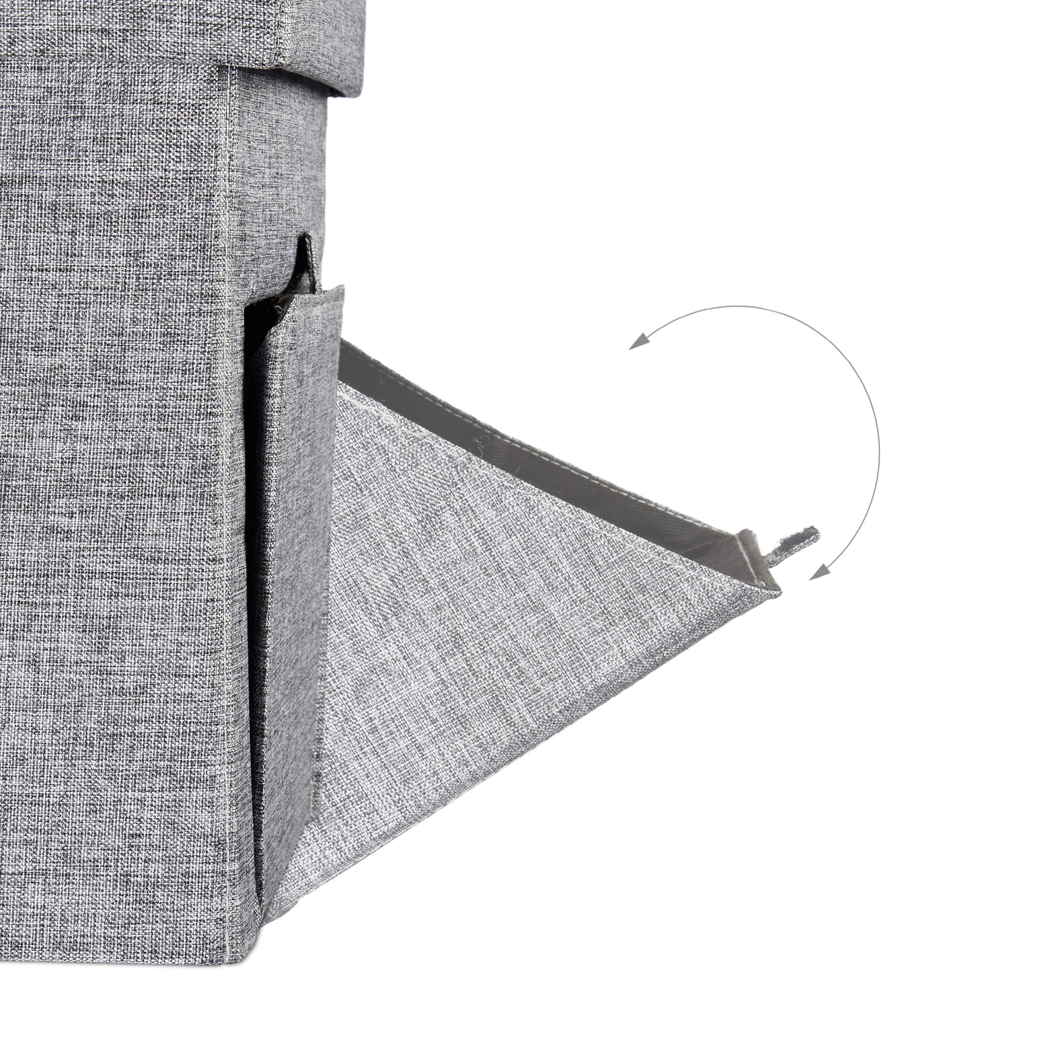 Faltbarer Sitzhocker mit Klappe Grau von Relaxdays