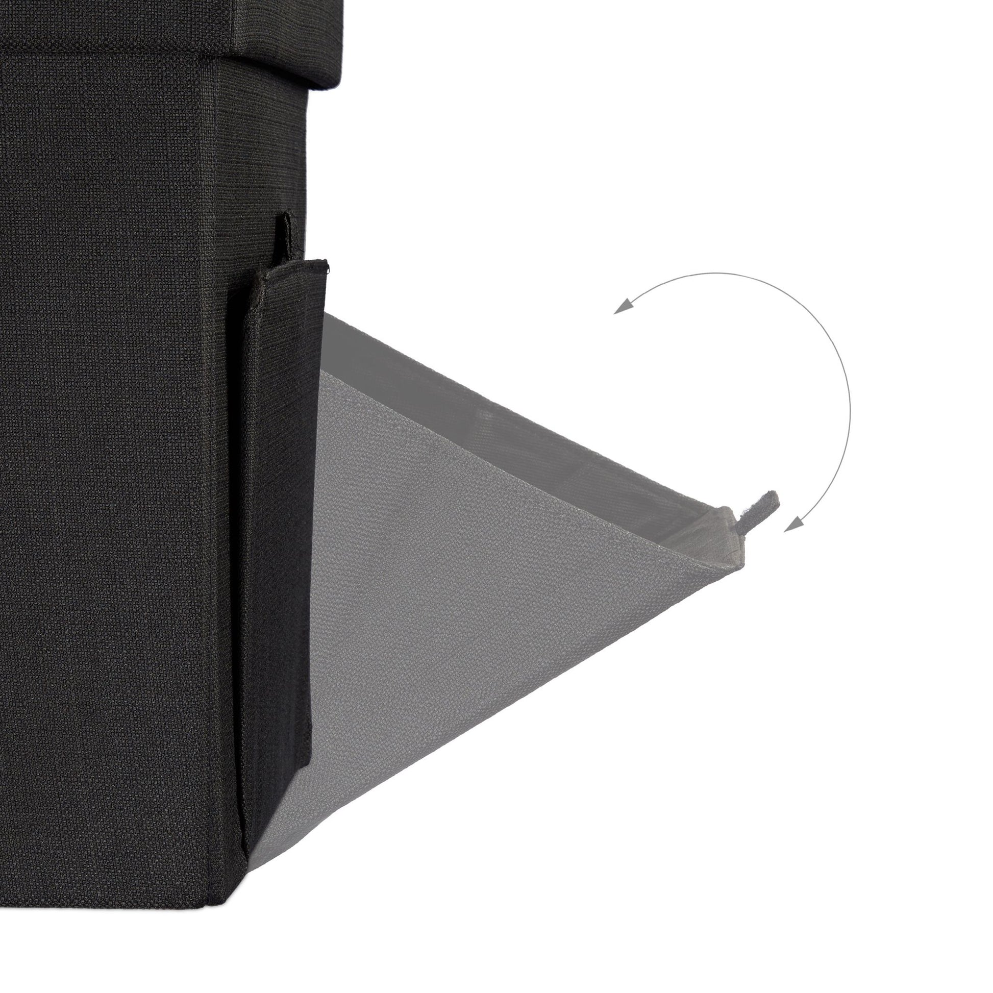 Faltbarer Sitzhocker mit Klappe Schwarz von Relaxdays