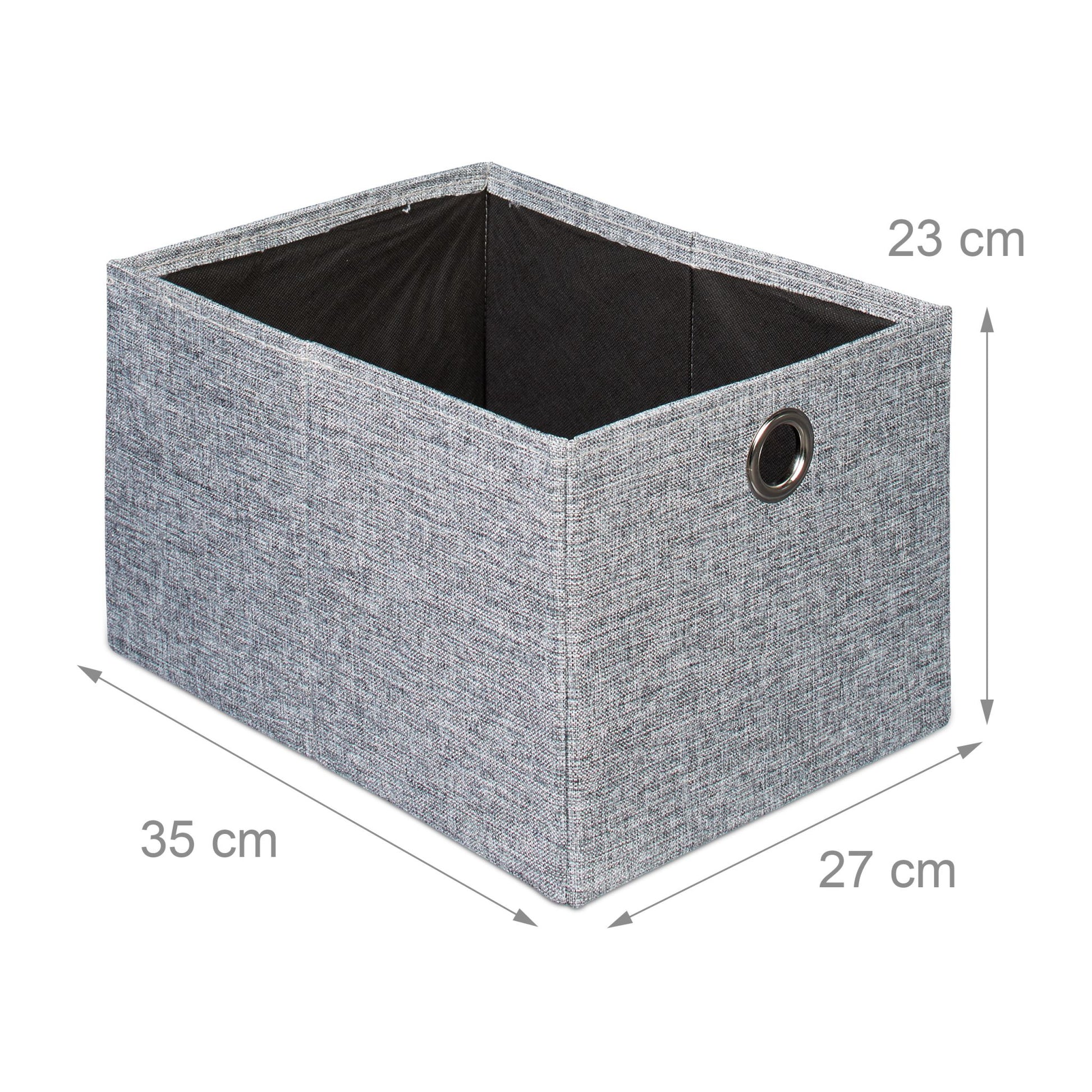 Faltbarer Sitzhocker Leinen mit Fach Grau von Relaxdays