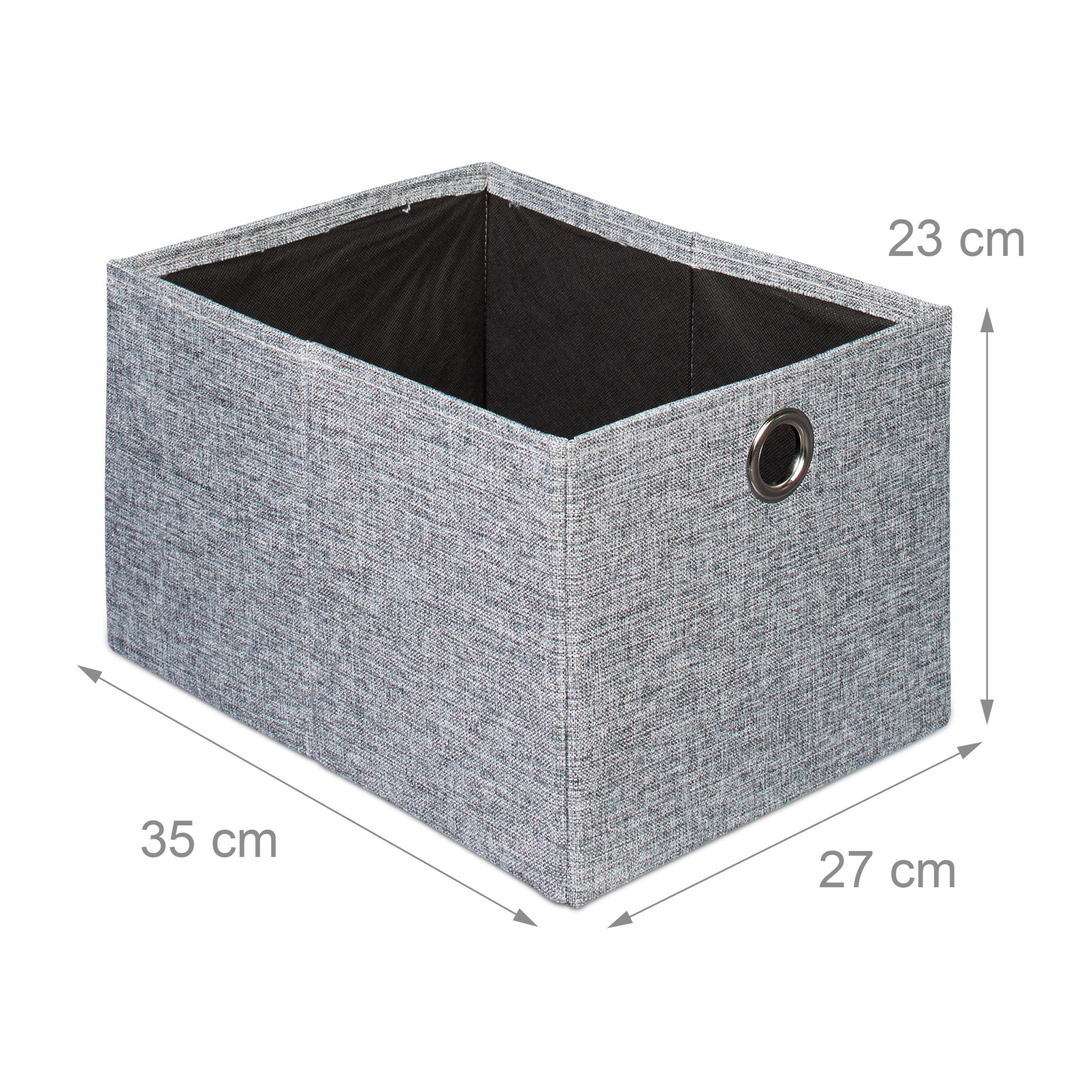 Faltbarer Sitzhocker Leinen mit Fach Grau von Relaxdays