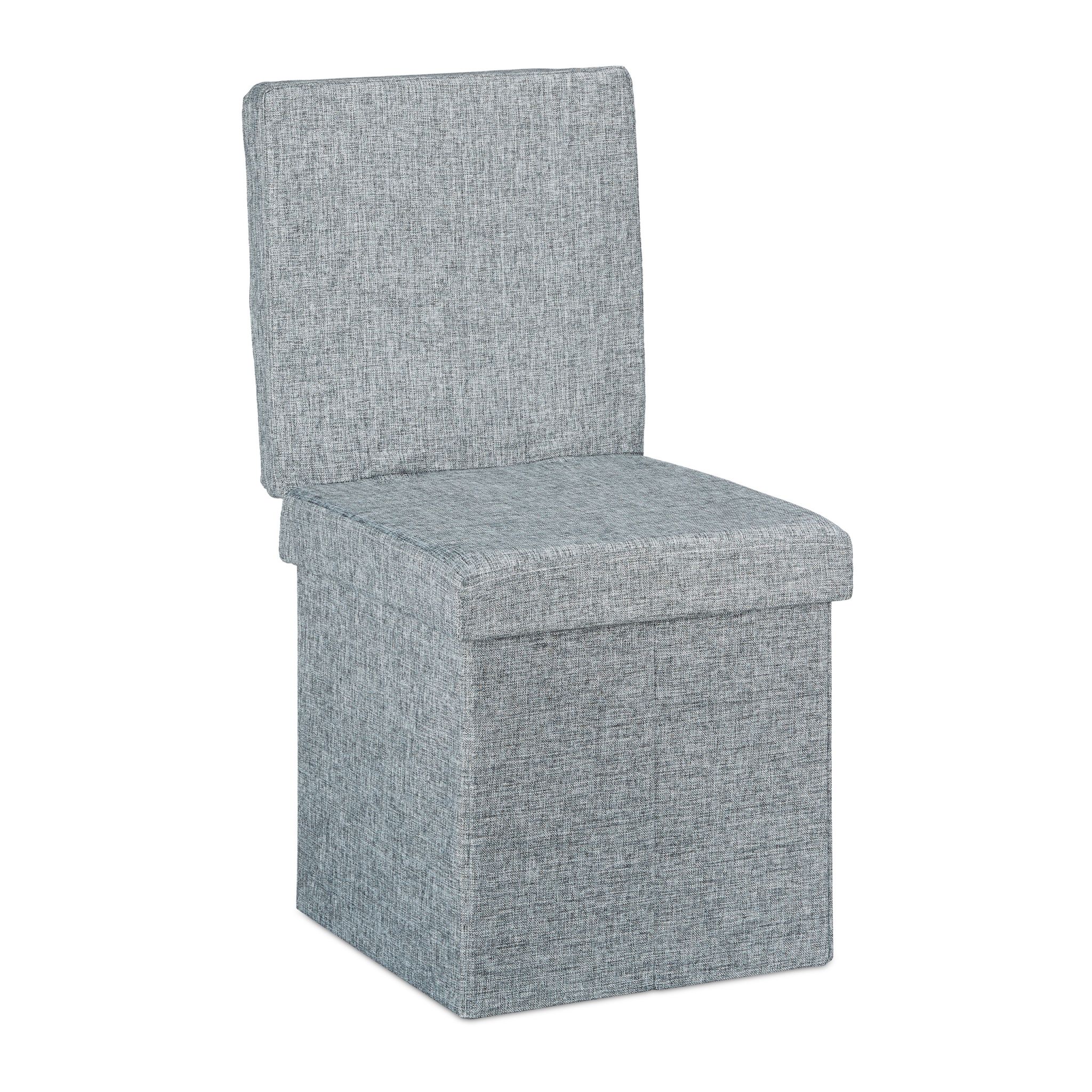 Faltbarer Sitzhocker mit Lehne Grau von Relaxdays