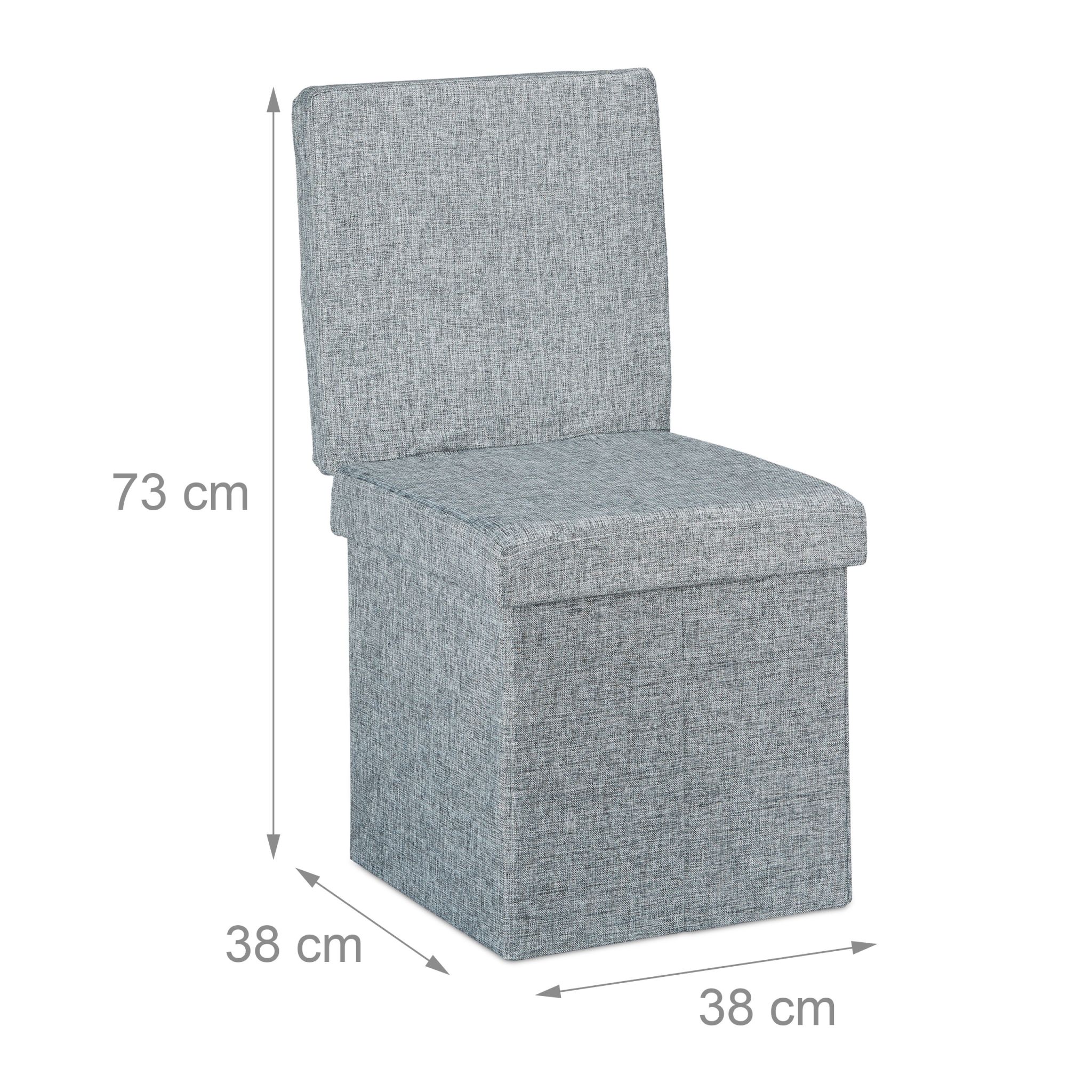 Faltbarer Sitzhocker mit Lehne Grau von Relaxdays
