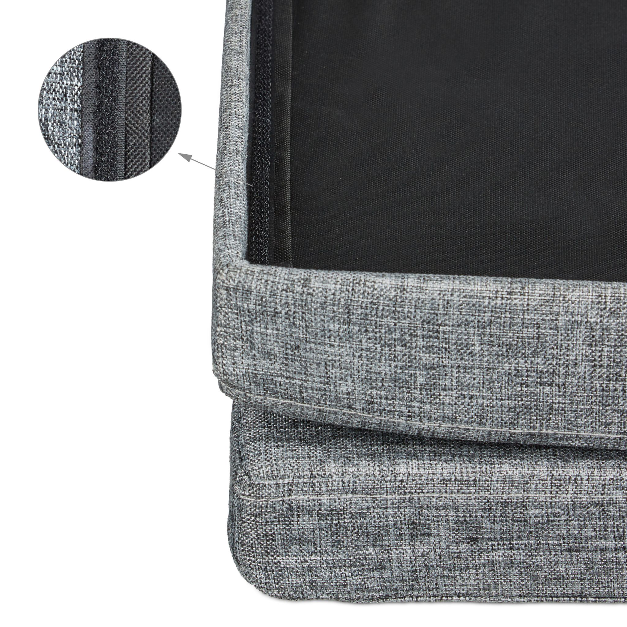Faltbarer Sitzhocker mit Lehne Grau von Relaxdays