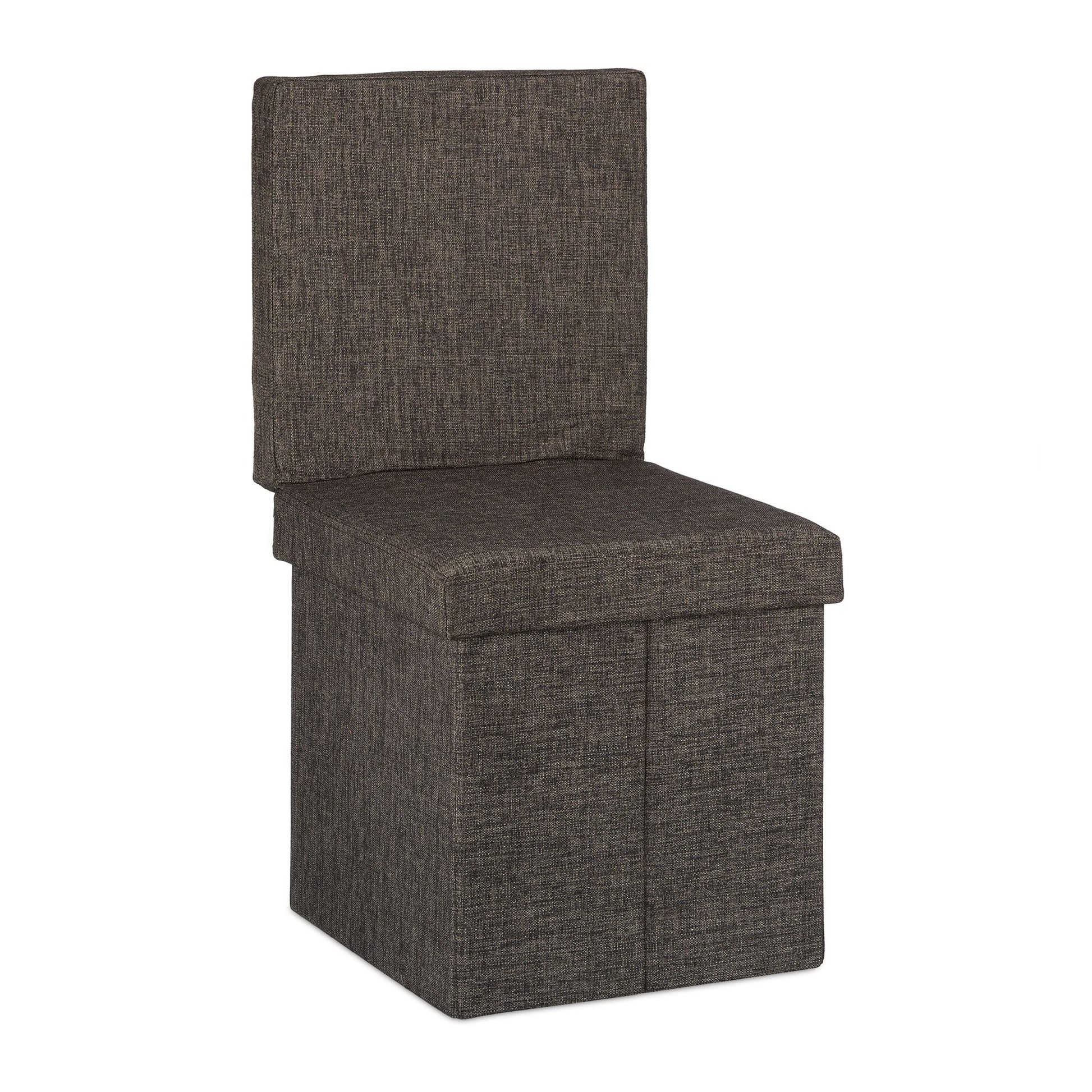 Faltbarer Sitzhocker mit Lehne Braun von Relaxdays