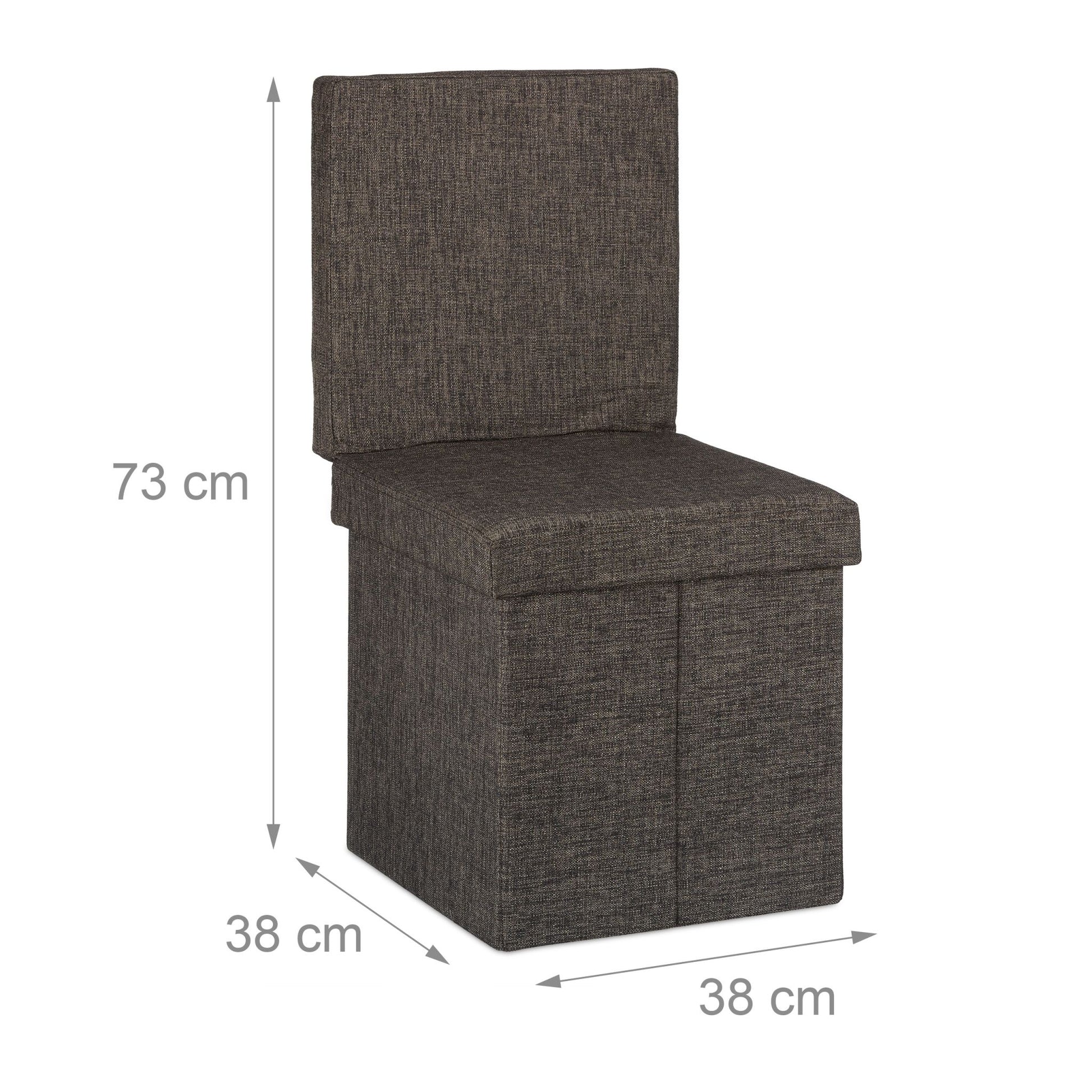 Faltbarer Sitzhocker mit Lehne Braun von Relaxdays