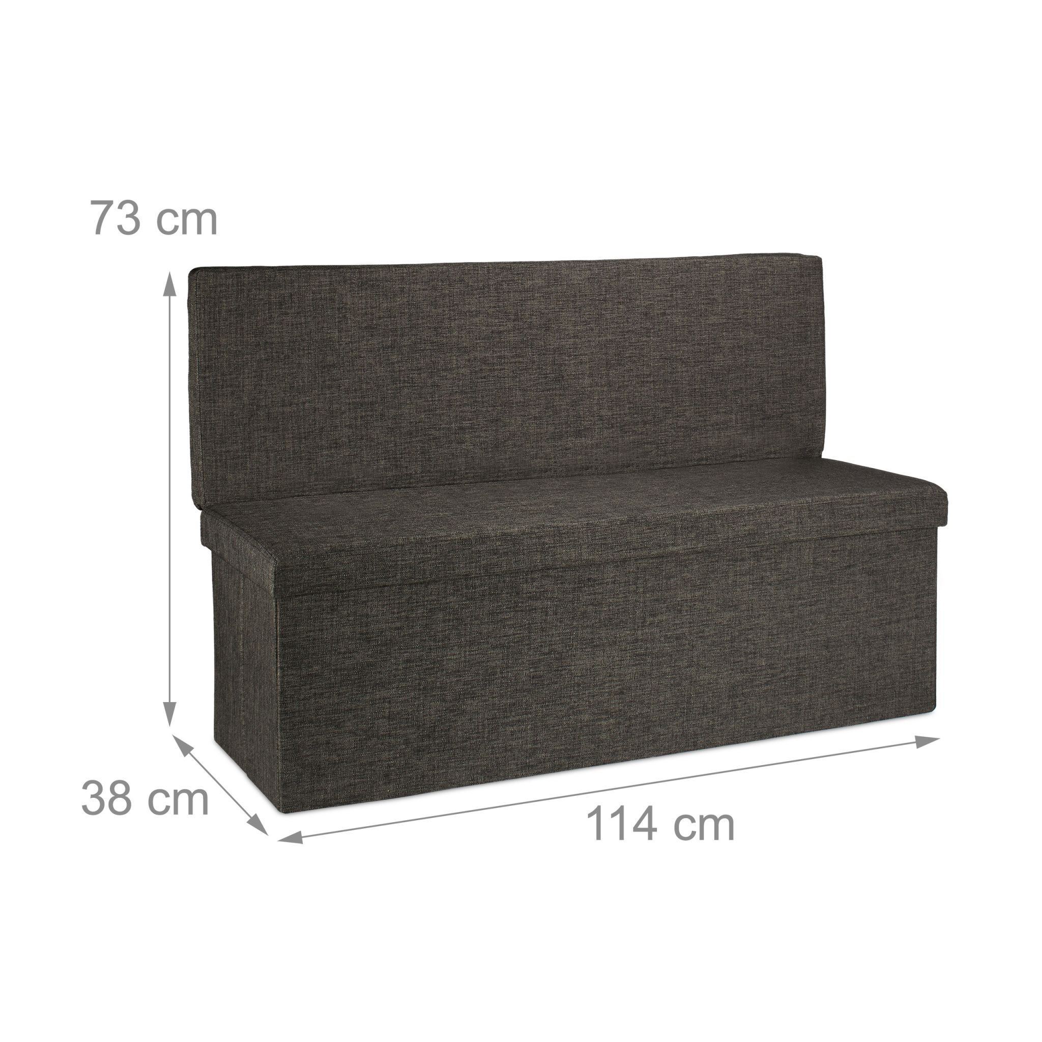 Faltbarer Sitzhocker mit Lehne XL Dunkelbraun von Relaxdays