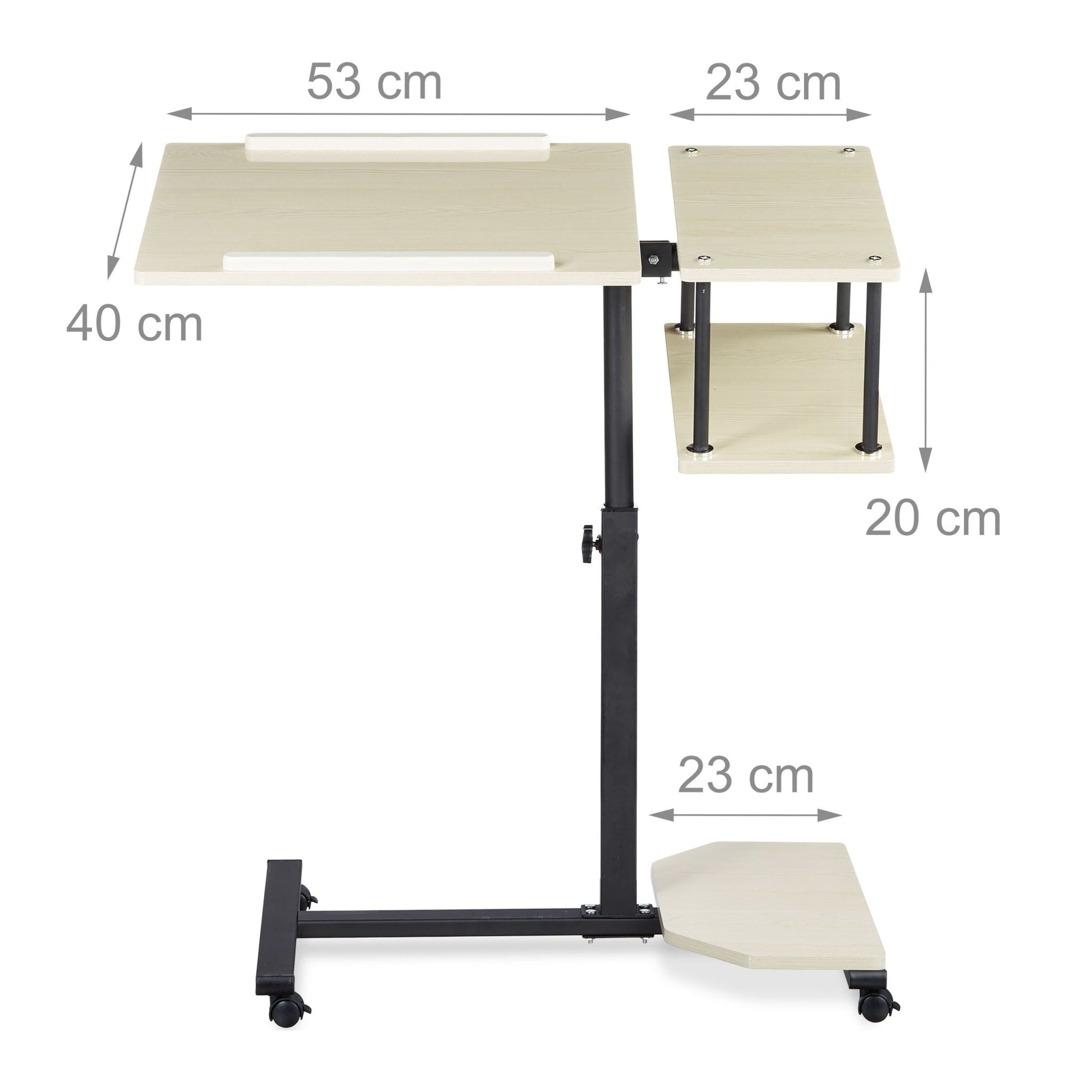 Laptoptisch höhenverstellbar XL Creme-Schwarz von Relaxdays