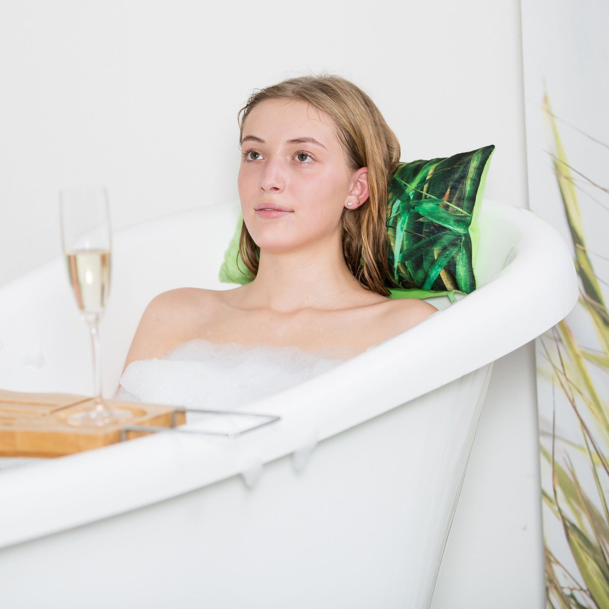Nackenkissen für Badewanne Grün-Hellbraun von Relaxdays