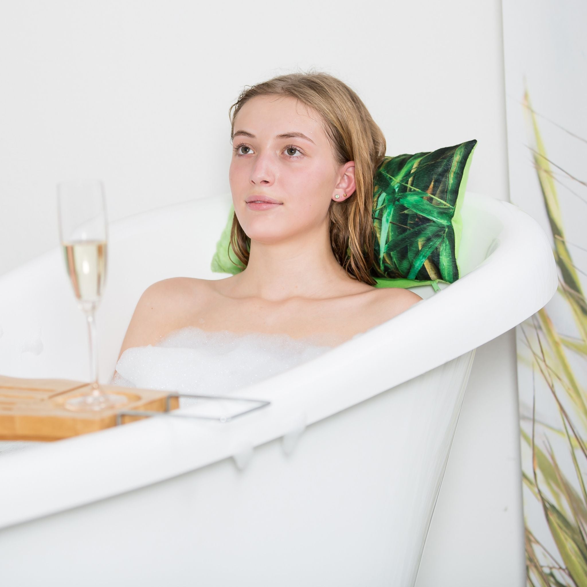Nackenkissen für Badewanne Grün-Hellbraun von Relaxdays