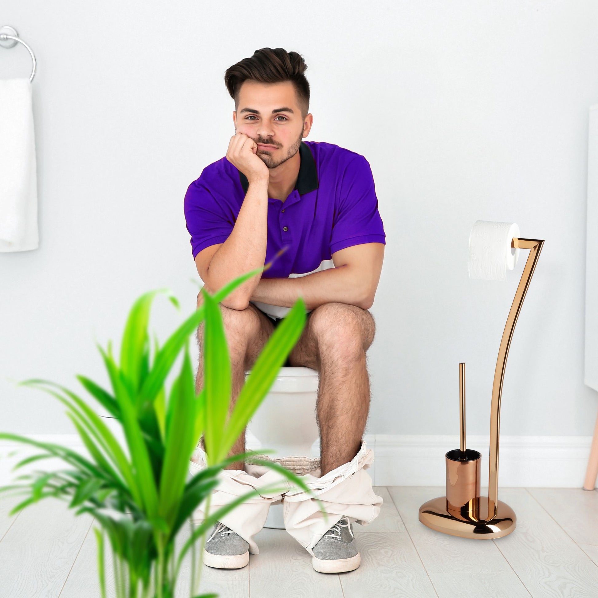 Stand WC Garnitur WIMEDO Kupfer Kupfer von Relaxdays