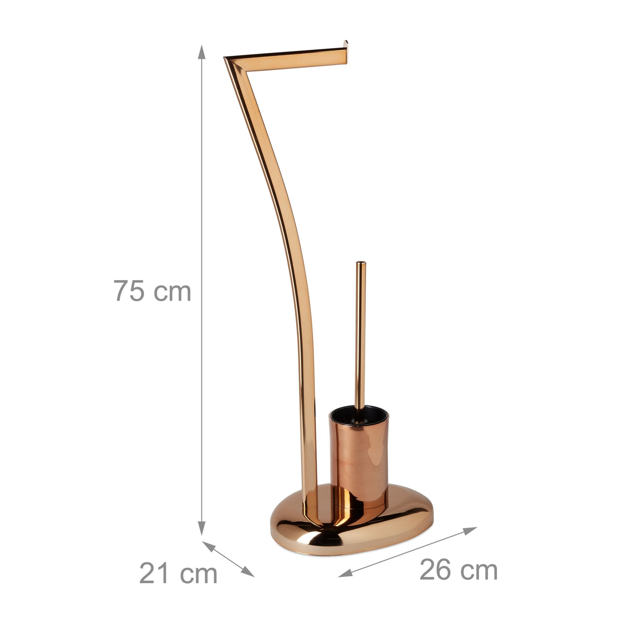 Stand WC Garnitur WIMEDO Kupfer Kupfer von Relaxdays