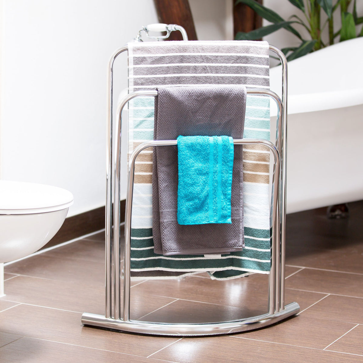 Handtuchständer CURVY Silber von Relaxdays