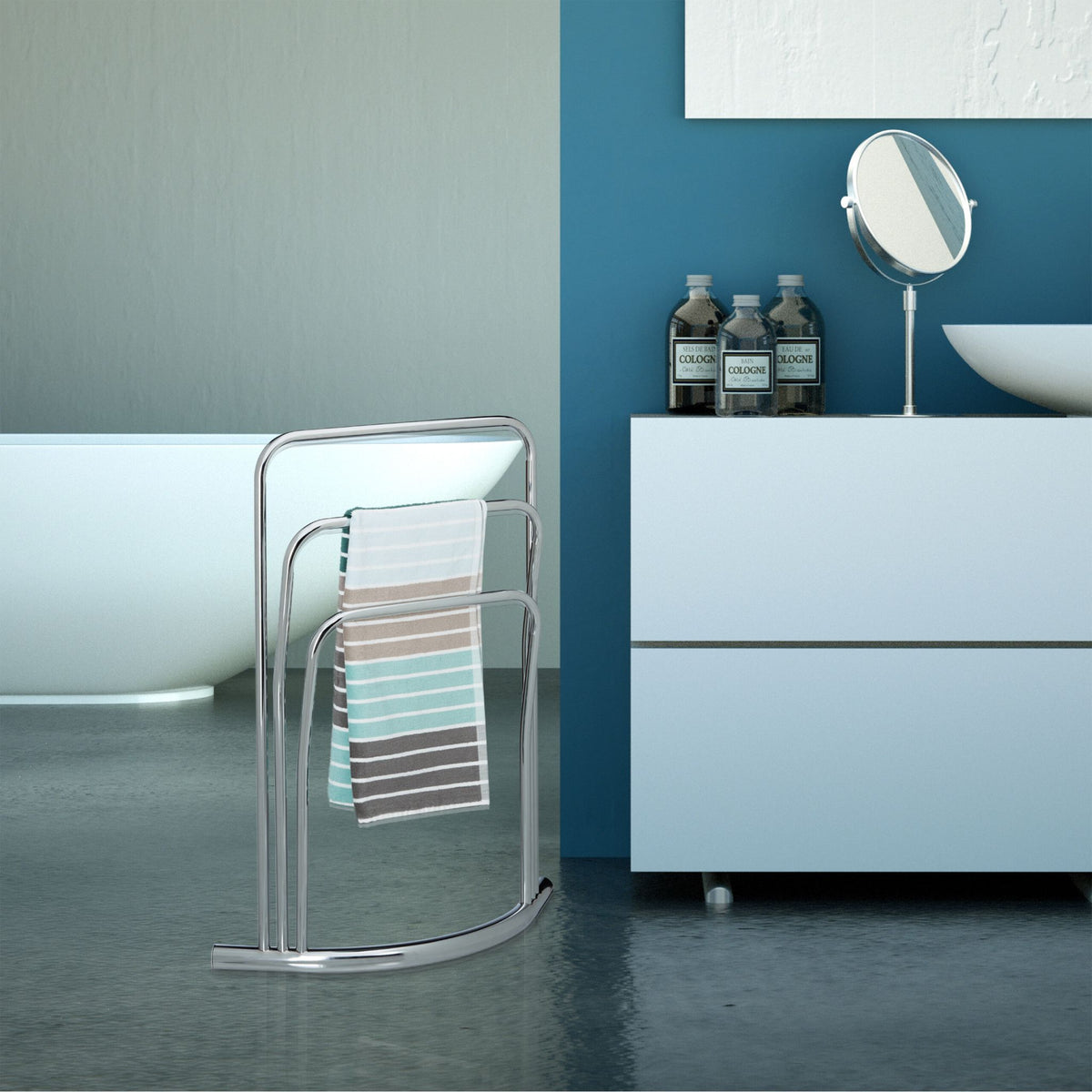 Handtuchständer CURVY Silber von Relaxdays