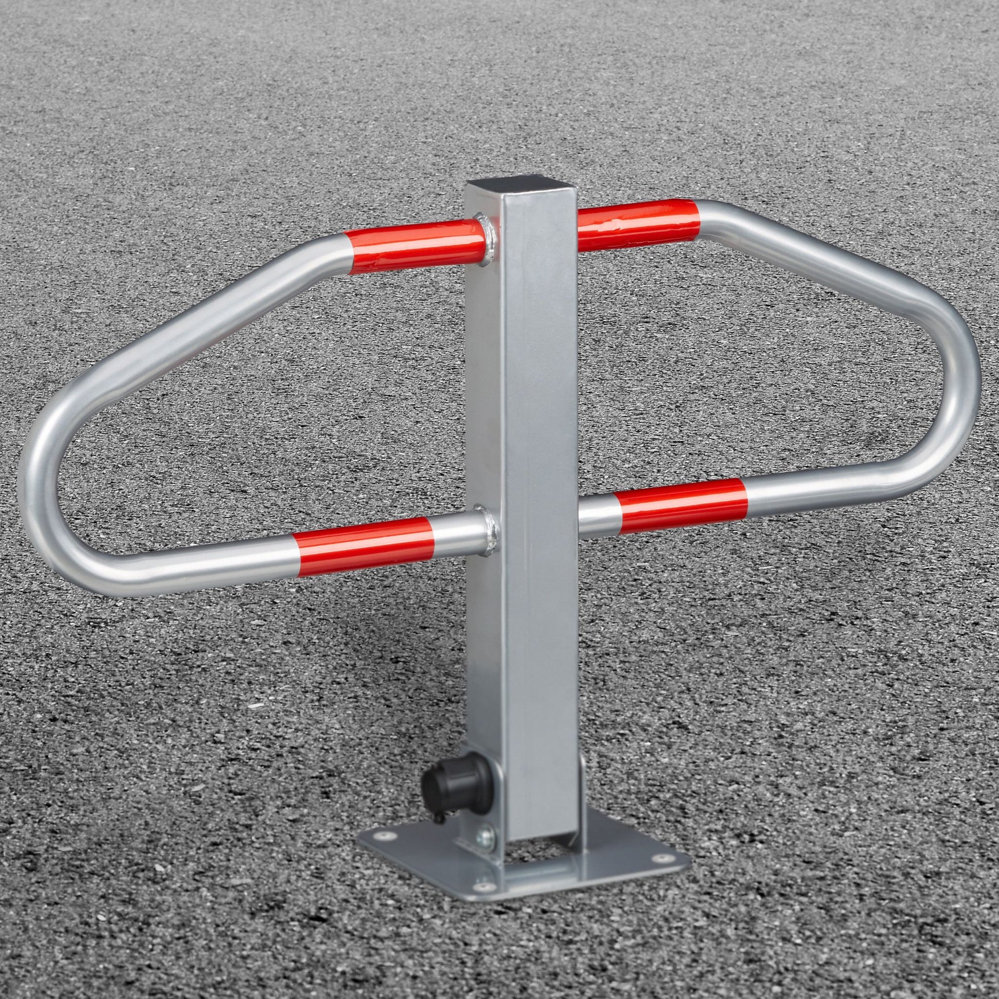 Parkplatzsperre mit Sperrbügel Rot-Schwarz-Silber von Relaxdays