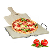 Pizzastein Set 1,5cm Hellbraun-Silber von Relaxdays