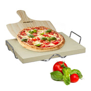 Pizzastein Set 3cm Hellbraun-Silber von Relaxdays