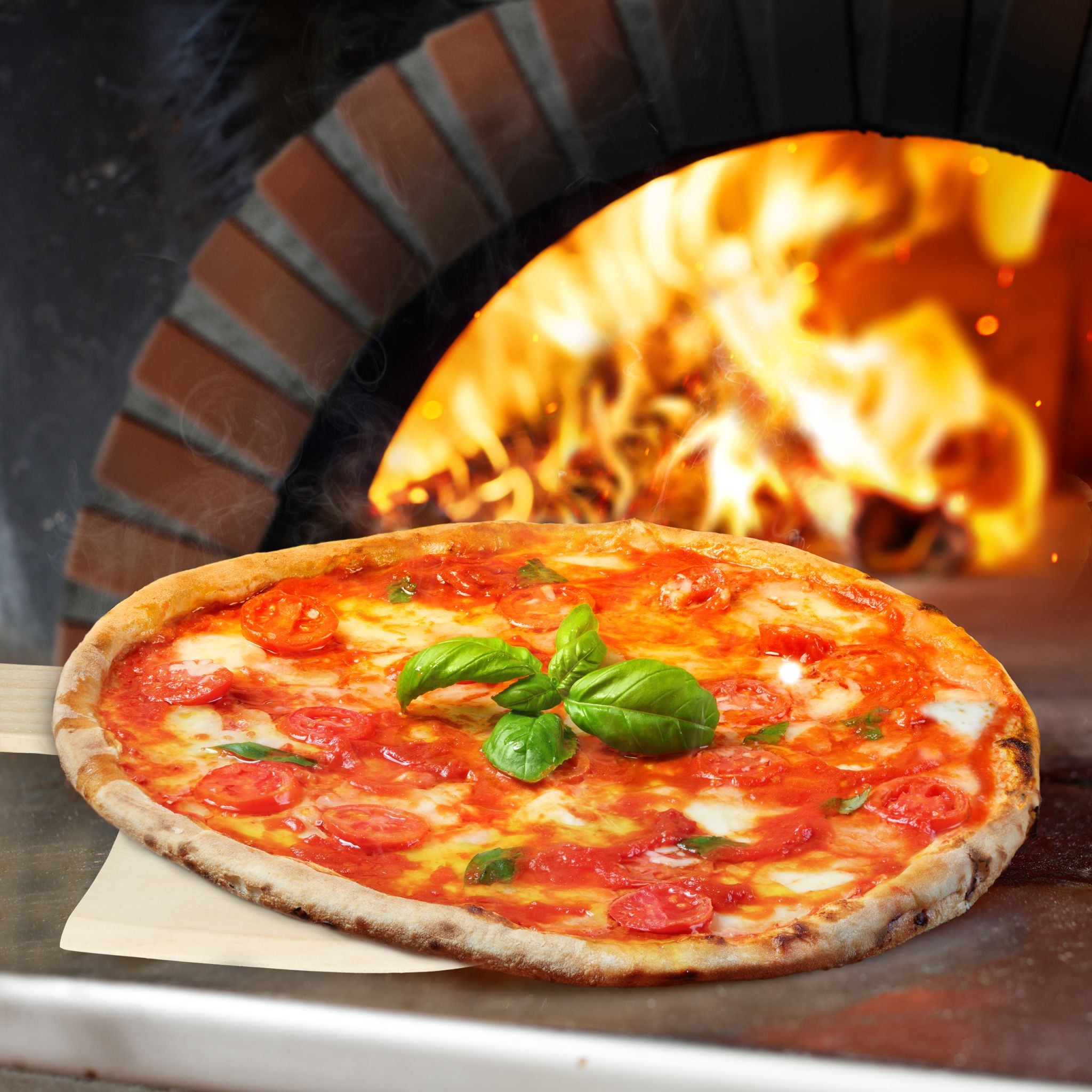 Pizzaschieber Holz XXL Hellbraun-Silber von Relaxdays
