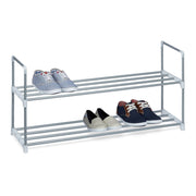 Schuhregal Metall silber Weiss-Silber von Relaxdays