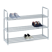 Schuhregal Metall silber Weiss-Silber von Relaxdays