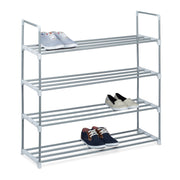 Schuhregal Metall silber Weiss-Silber von Relaxdays