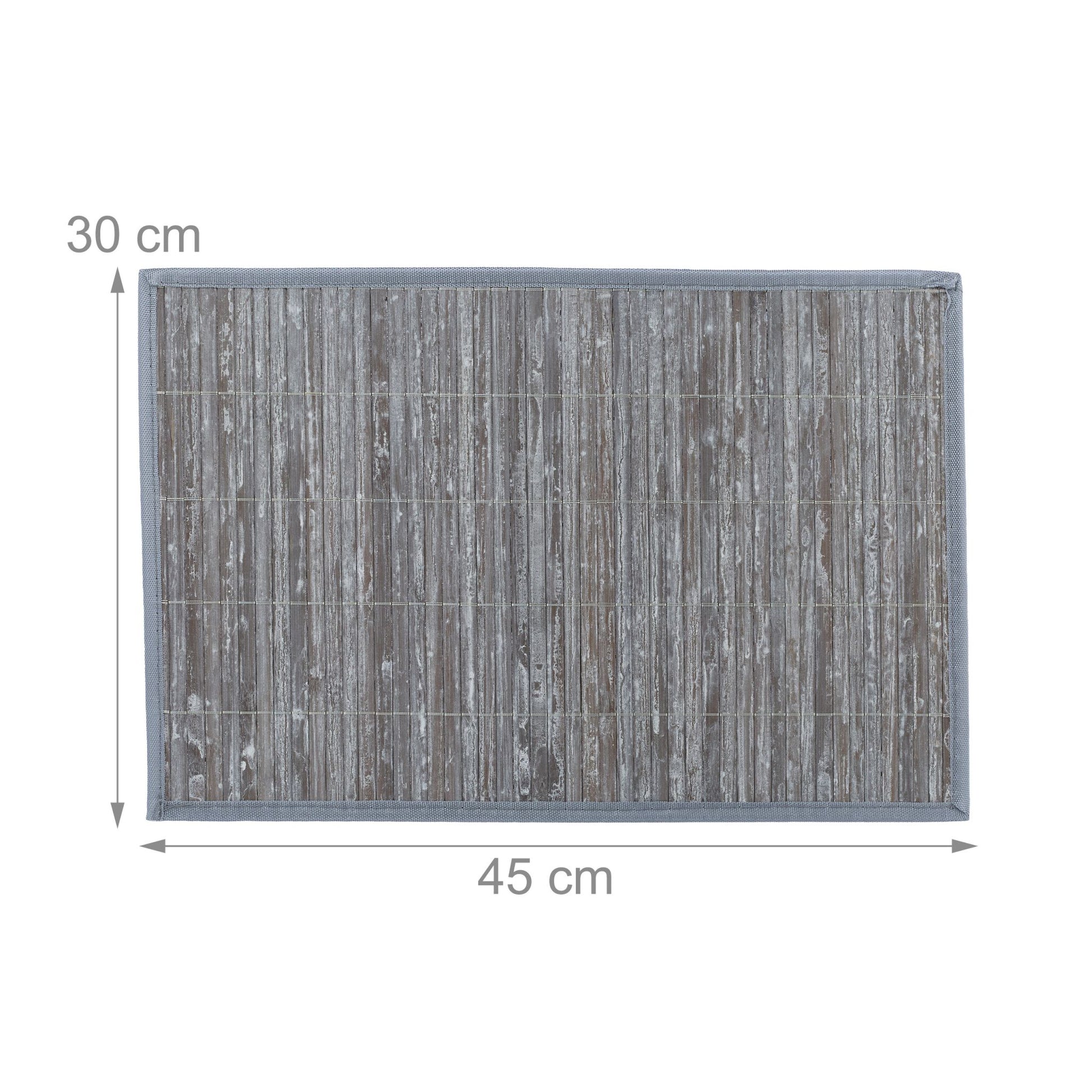 Tischset 6er-Set Bambus Grau von Relaxdays