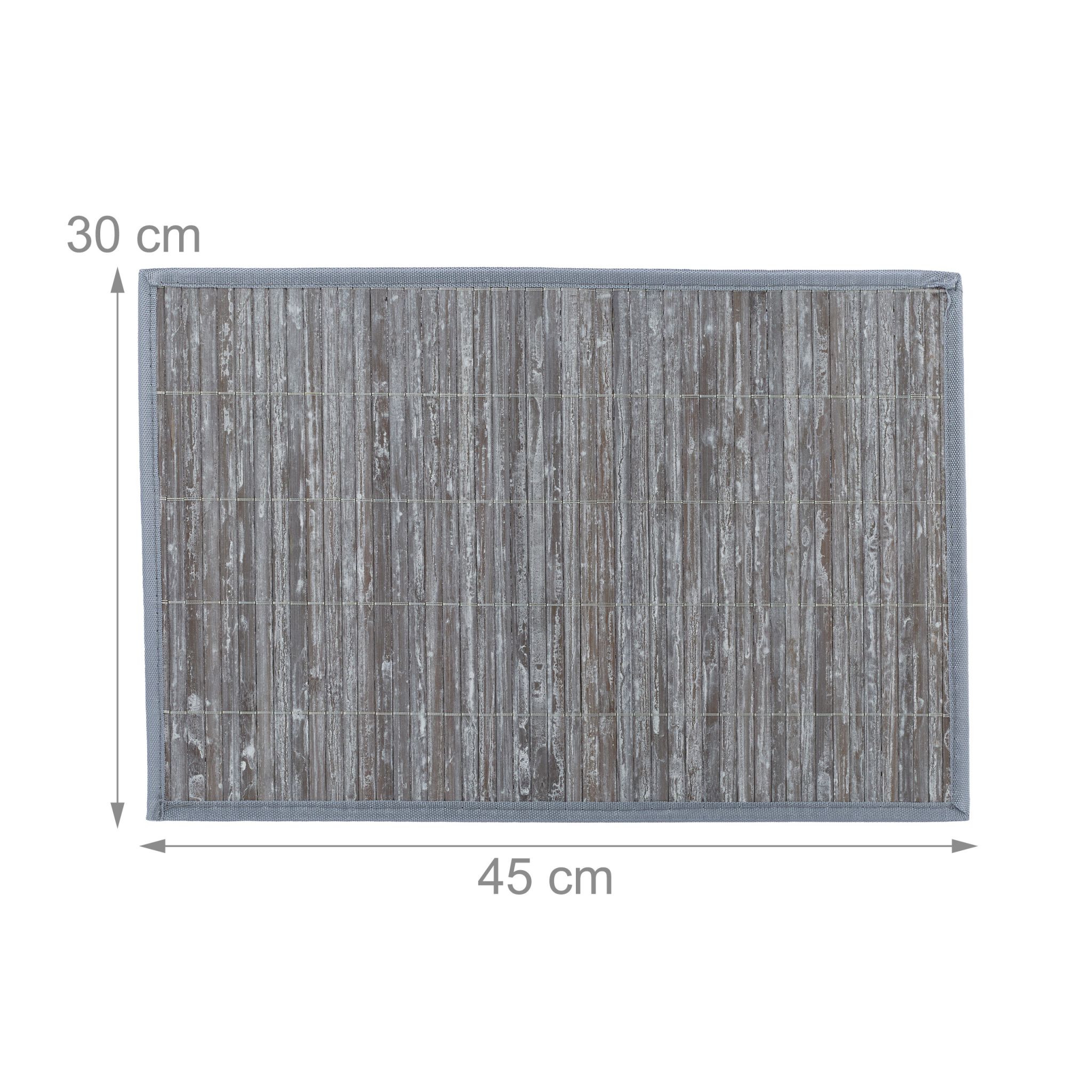 Tischset 6er-Set Bambus Grau von Relaxdays