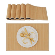 Tischset 6er-Set Bambus Hellbraun von Relaxdays