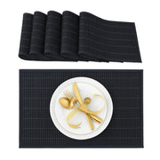 Tischset 6er-Set Bambus Schwarz von Relaxdays