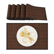 Tischset 6er-Set Bambus Braun-Schwarz von Relaxdays