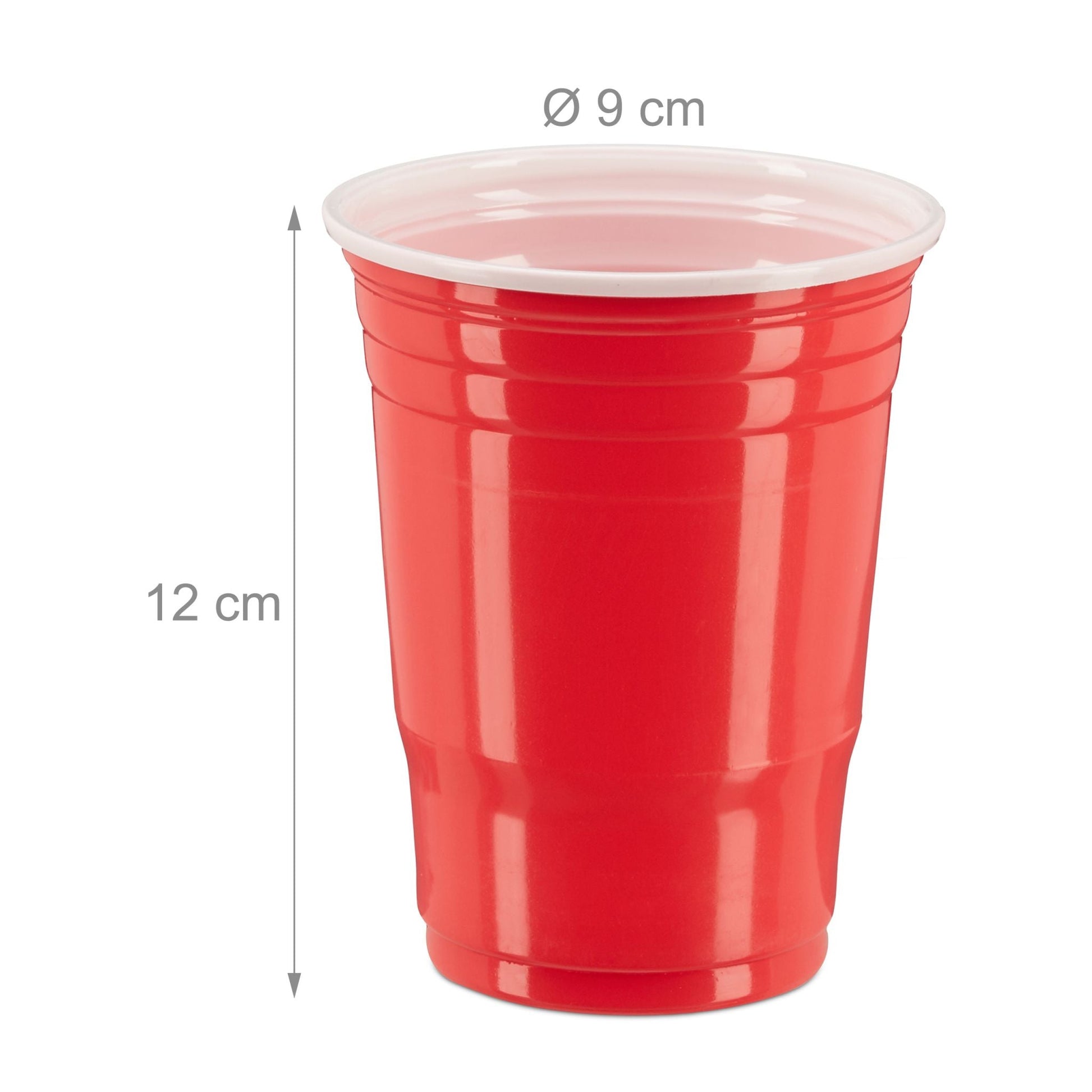 Beer Pong Becher 50er-Set Weiss-Rot von Relaxdays