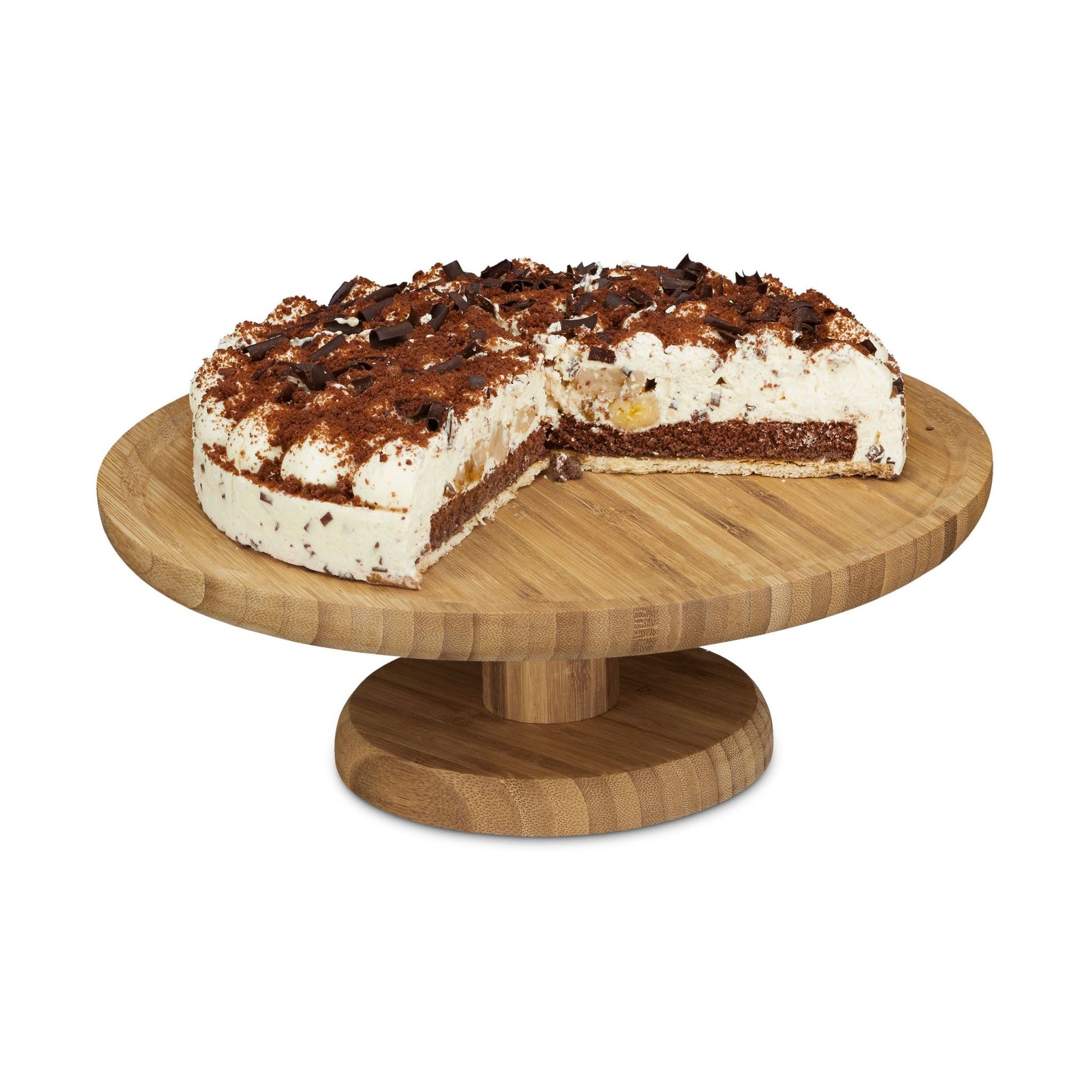 Tortenplatte Bambus Ø 33cm Hellbraun von Relaxdays