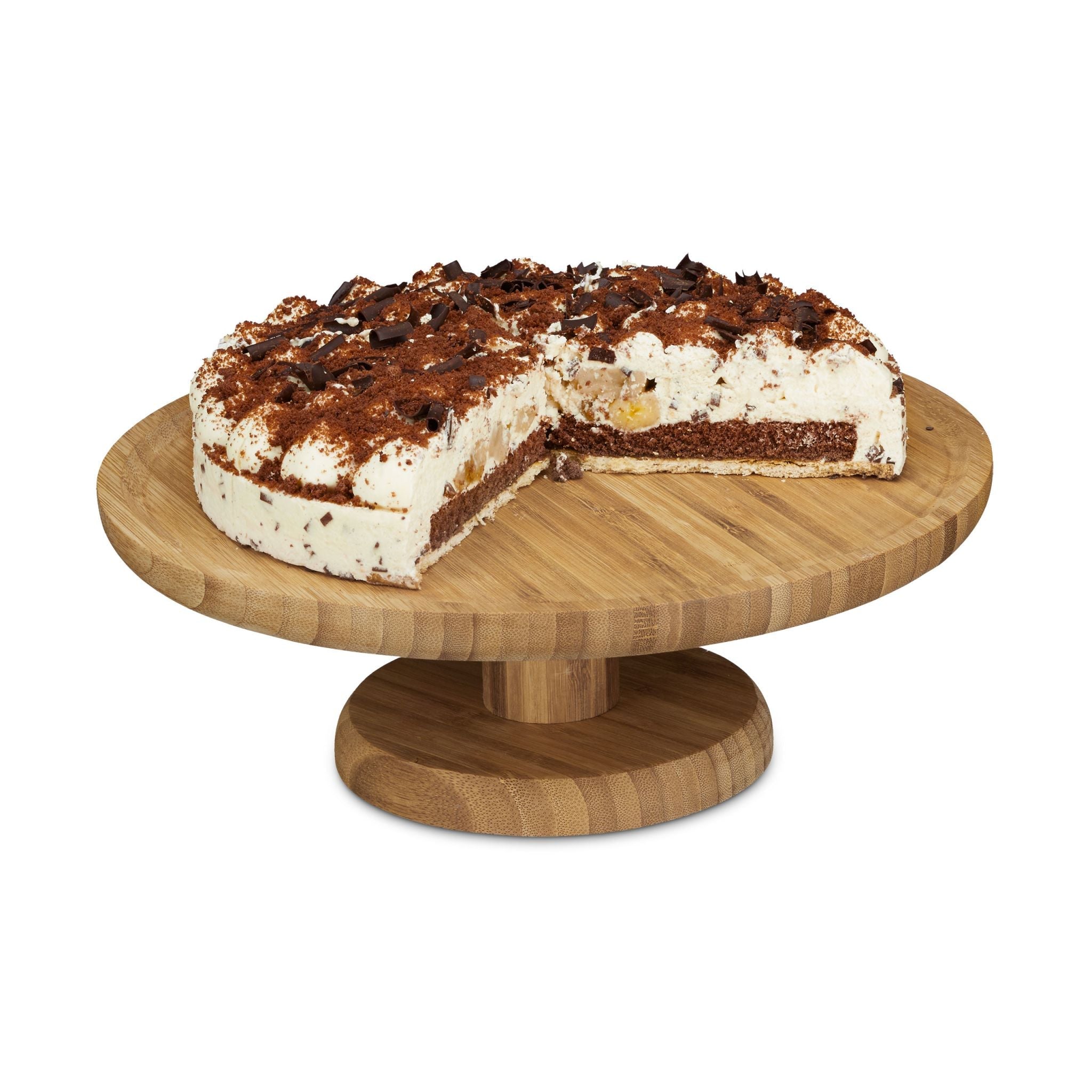 Tortenplatte Bambus Ø 33cm Hellbraun von Relaxdays