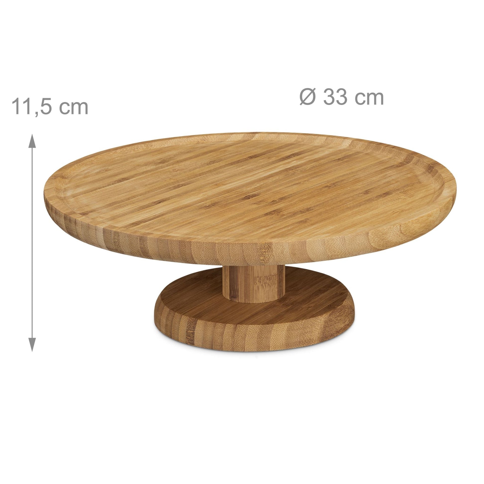 Tortenplatte Bambus Ø 33cm Hellbraun von Relaxdays