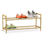 Schuhregal mit 2 Ebenen Gold von Relaxdays