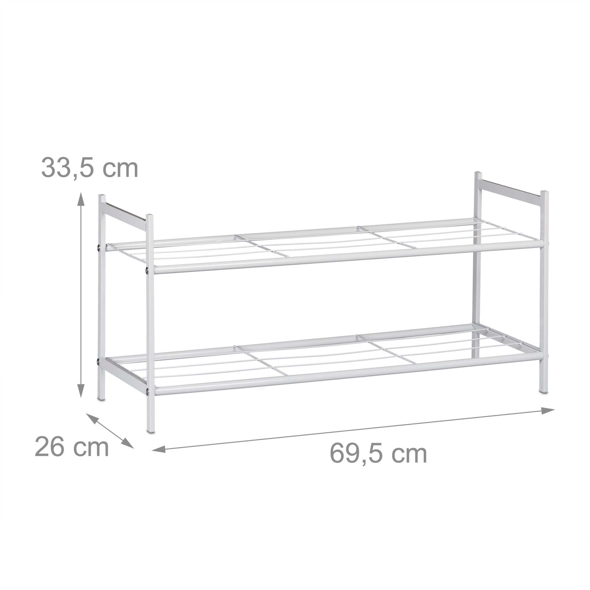 Schuhregal mit 2 Ebenen Weiss von Relaxdays