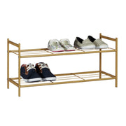 Schuhregal mit 2 Ebenen Hellbraun von Relaxdays