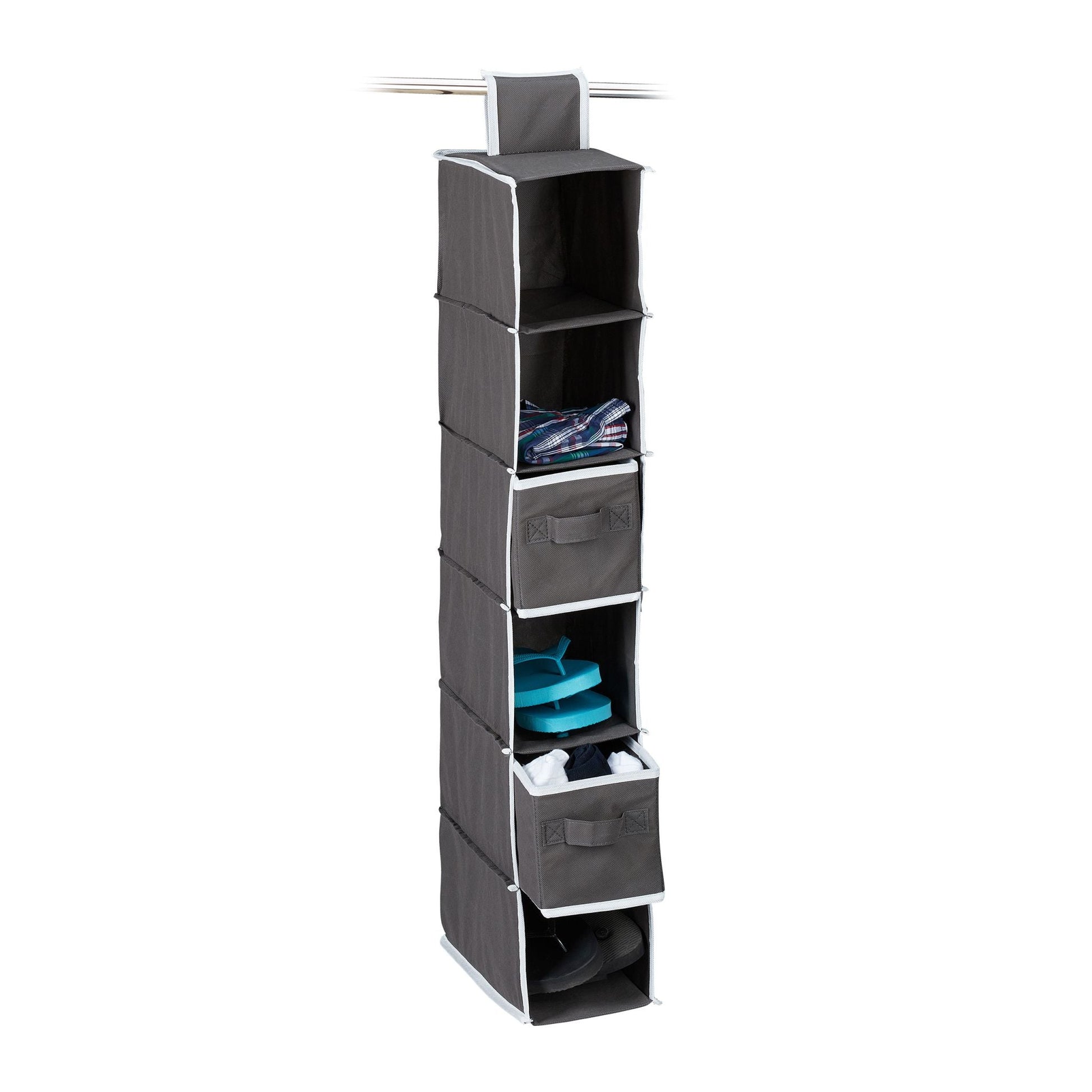 Hängeregal für Kleiderschrank Anthrazit-Weiss von Relaxdays