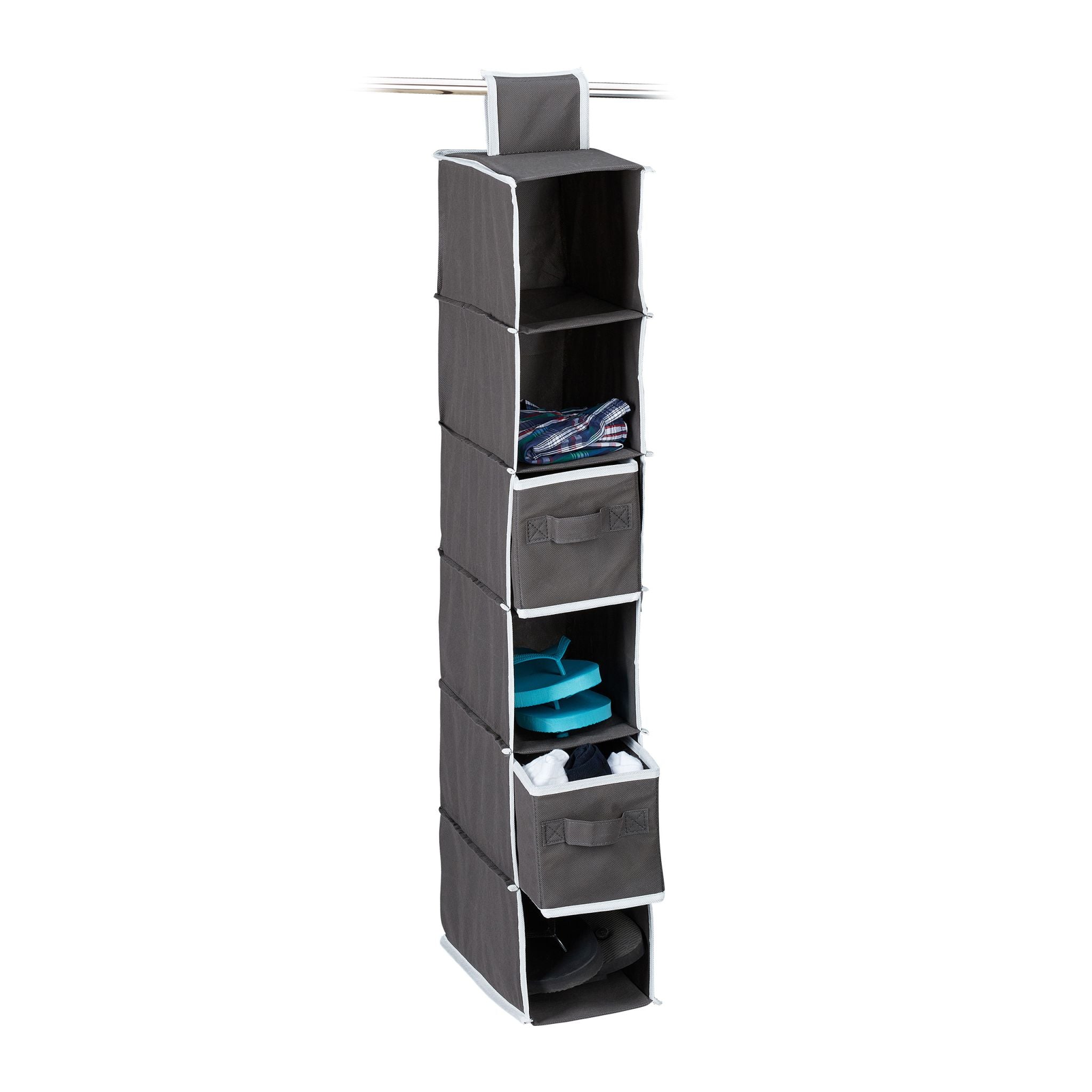 Hängeregal für Kleiderschrank Anthrazit-Weiss von Relaxdays