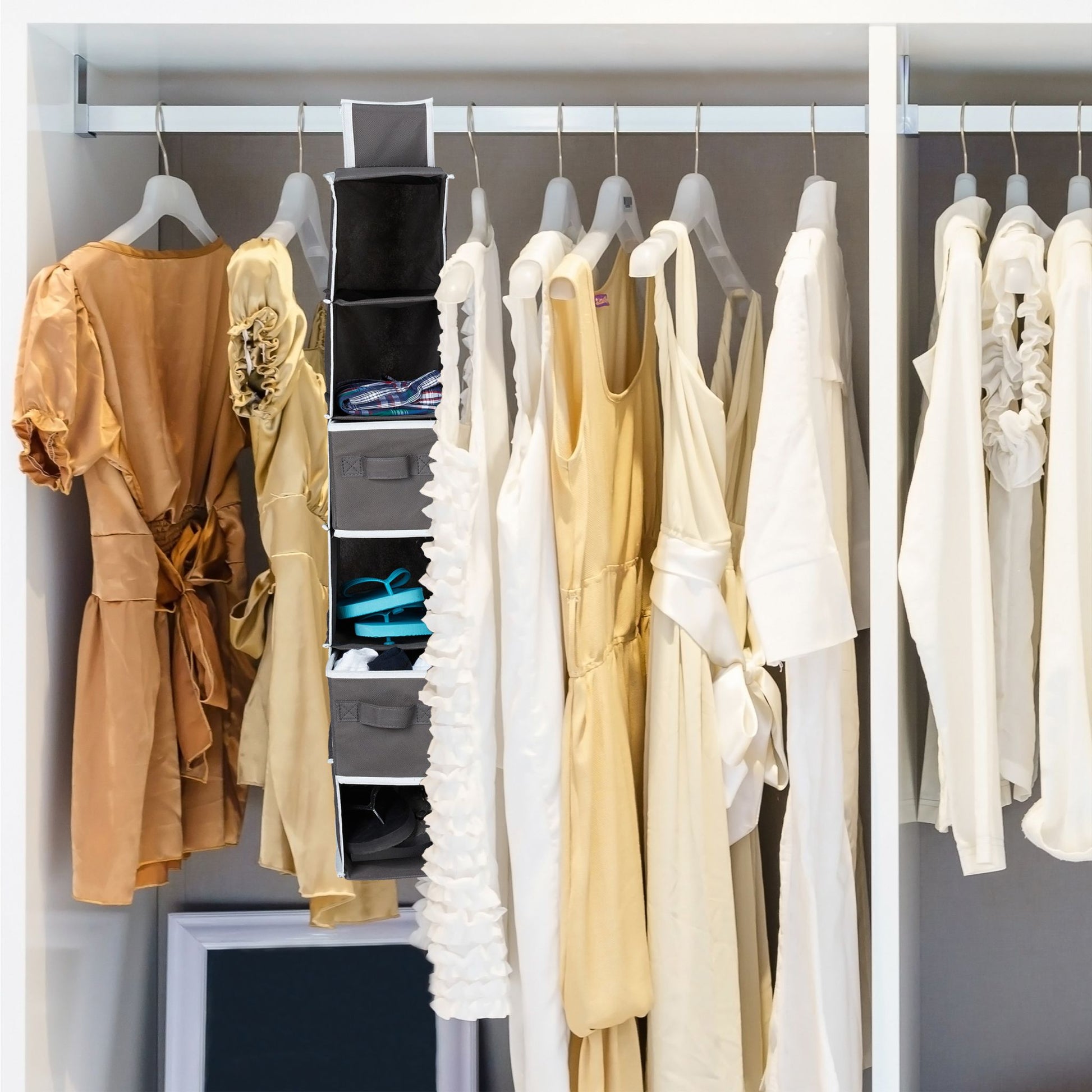 Hängeregal für Kleiderschrank Anthrazit-Weiss von Relaxdays