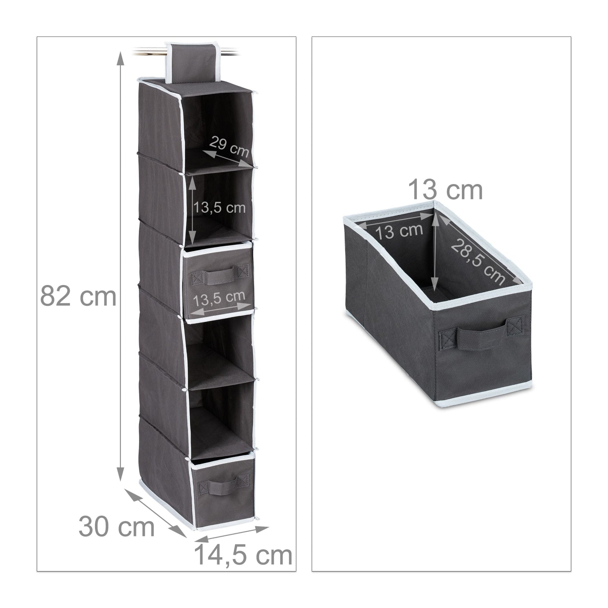 Hängeregal für Kleiderschrank Anthrazit-Weiss von Relaxdays