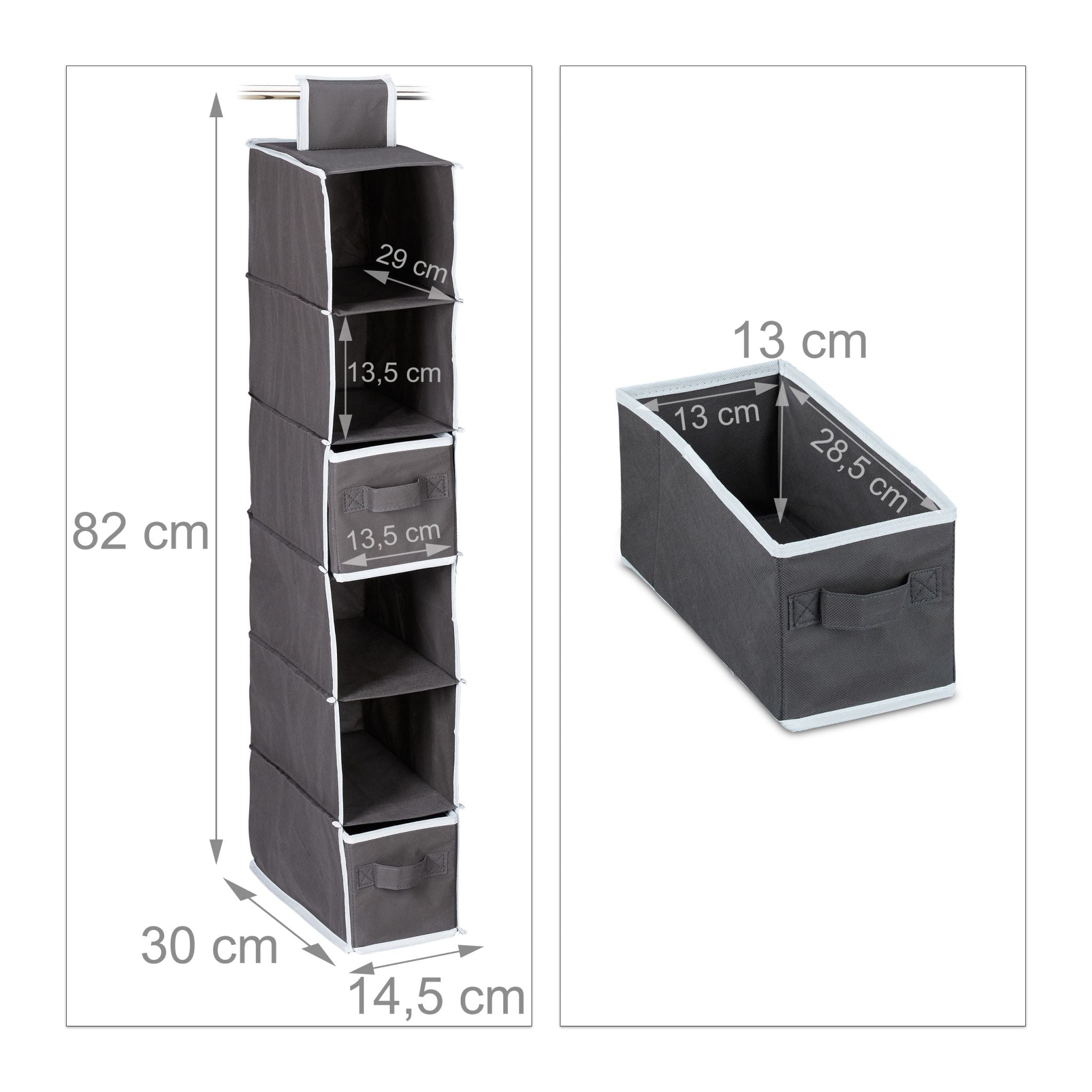 Hängeregal für Kleiderschrank Anthrazit-Weiss von Relaxdays