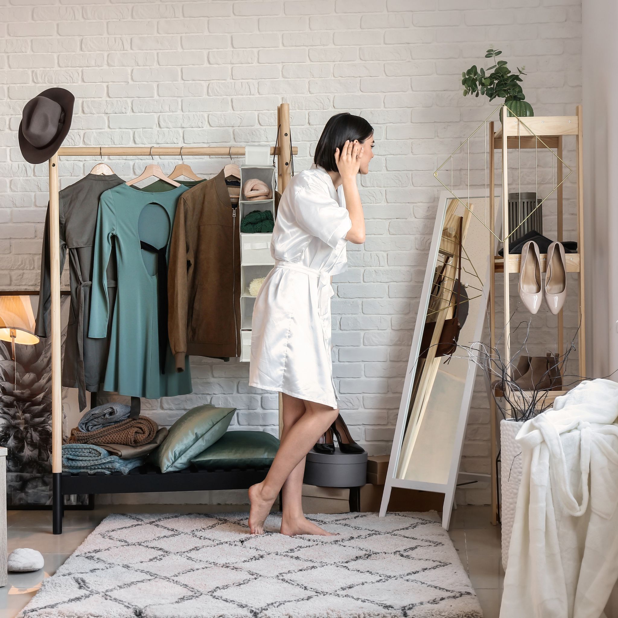 Hängeregal für Kleiderschrank Anthrazit-Weiss von Relaxdays