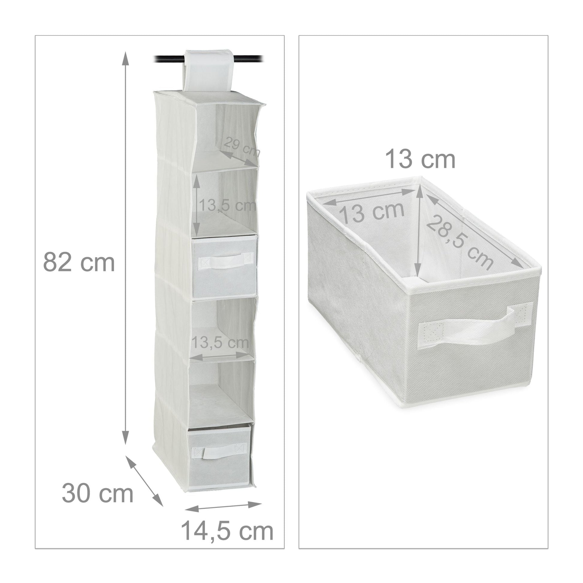 Hängeregal für Kleiderschrank Weiss von Relaxdays