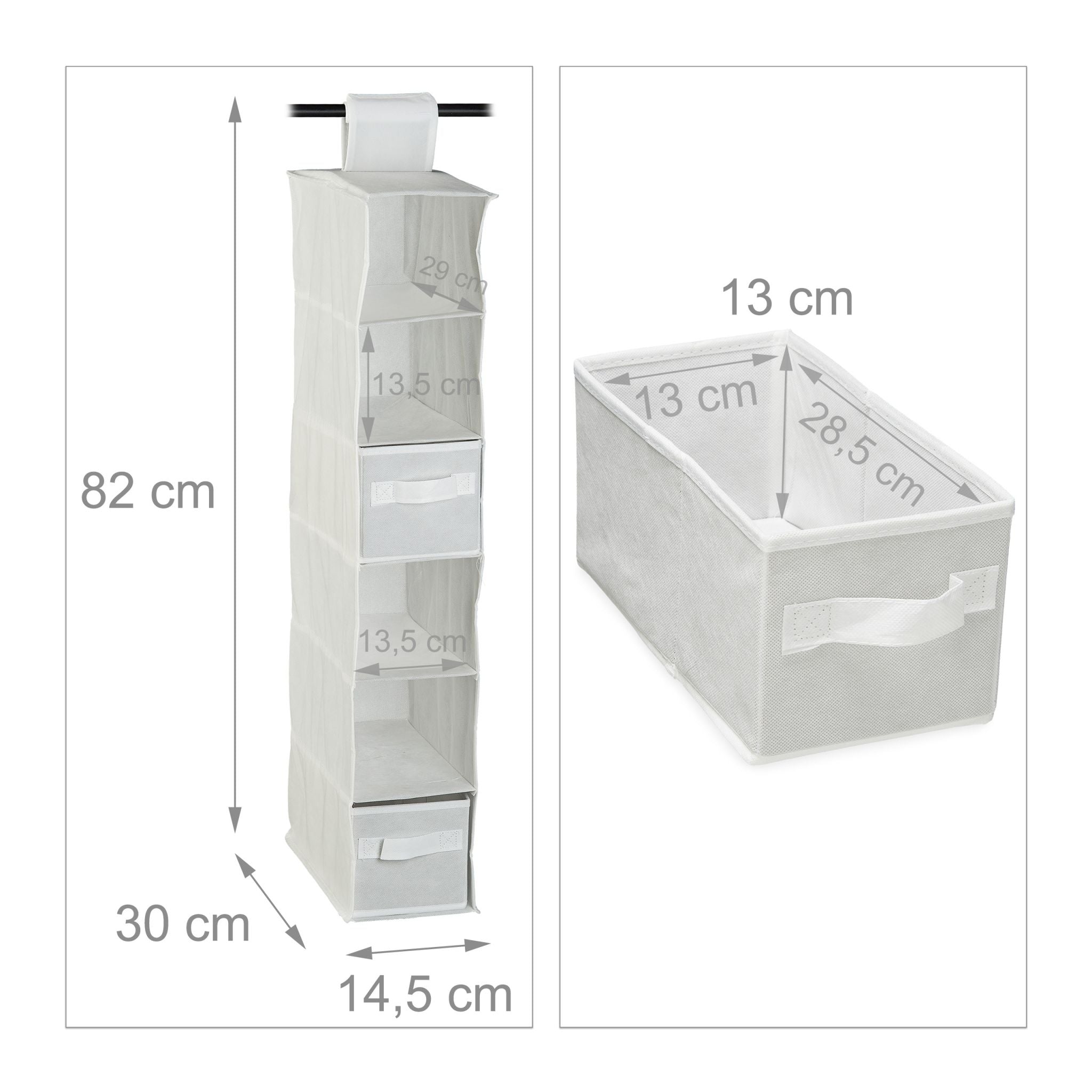 Hängeregal für Kleiderschrank Weiss von Relaxdays