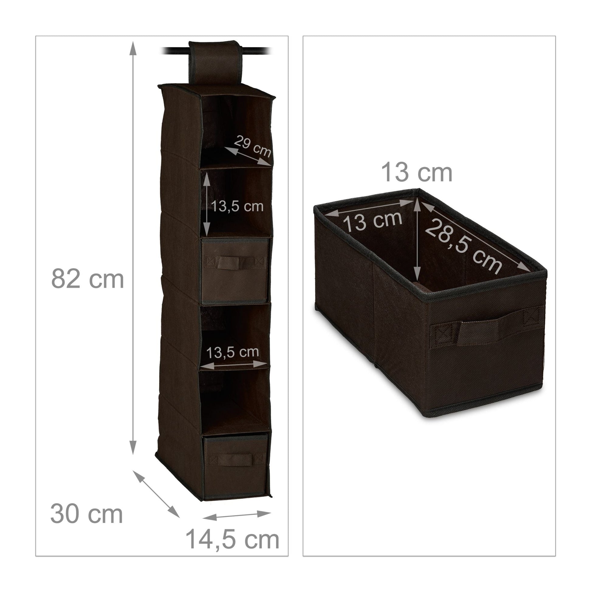 Hängeregal für Kleiderschrank Dunkelbraun von Relaxdays